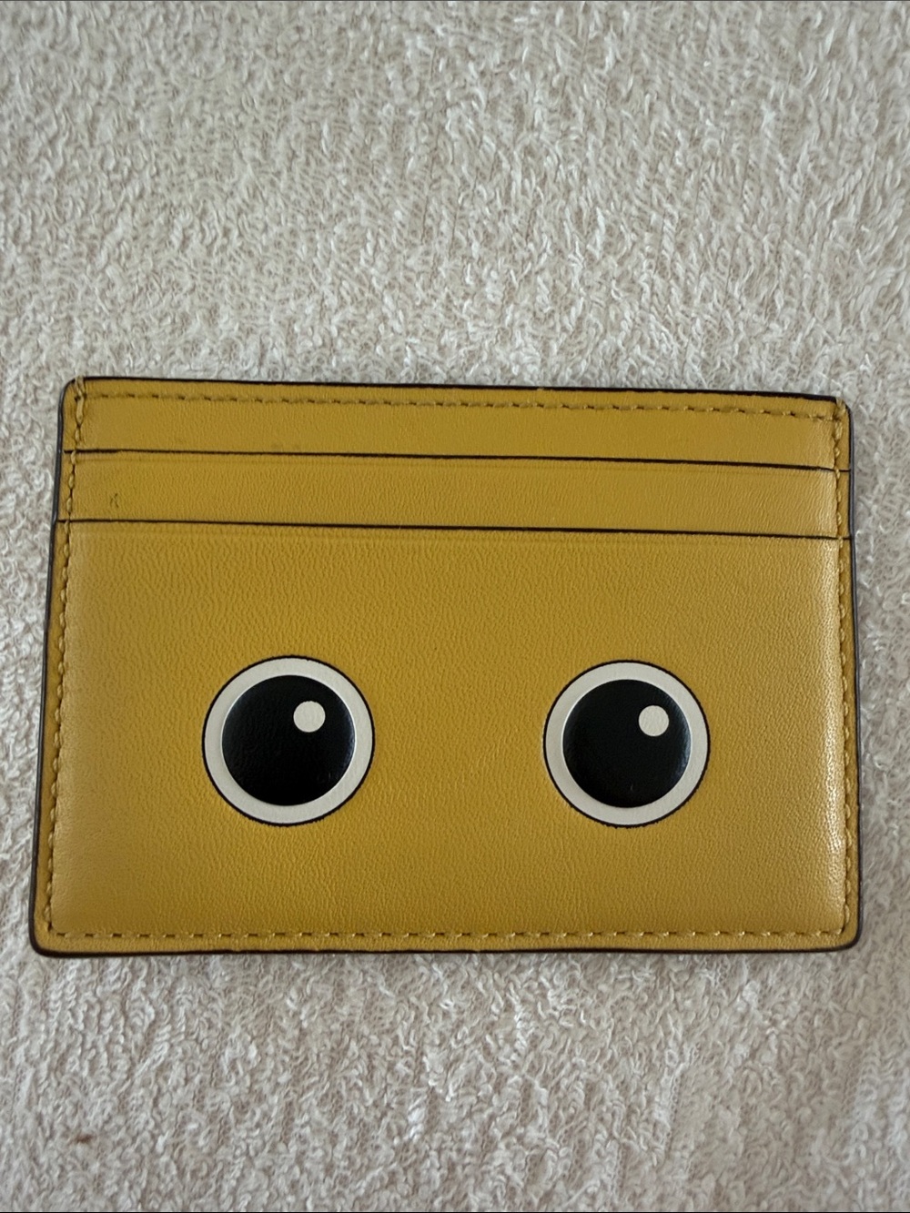 Coach Yellow Card Holder Wallet with Eye Graphic